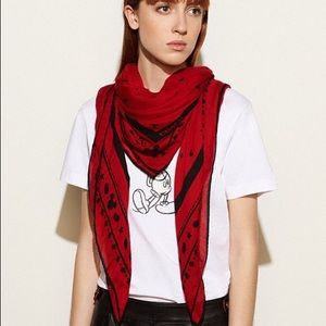 Coach Disney x Mickey Oversized Square Scarf (NWT)